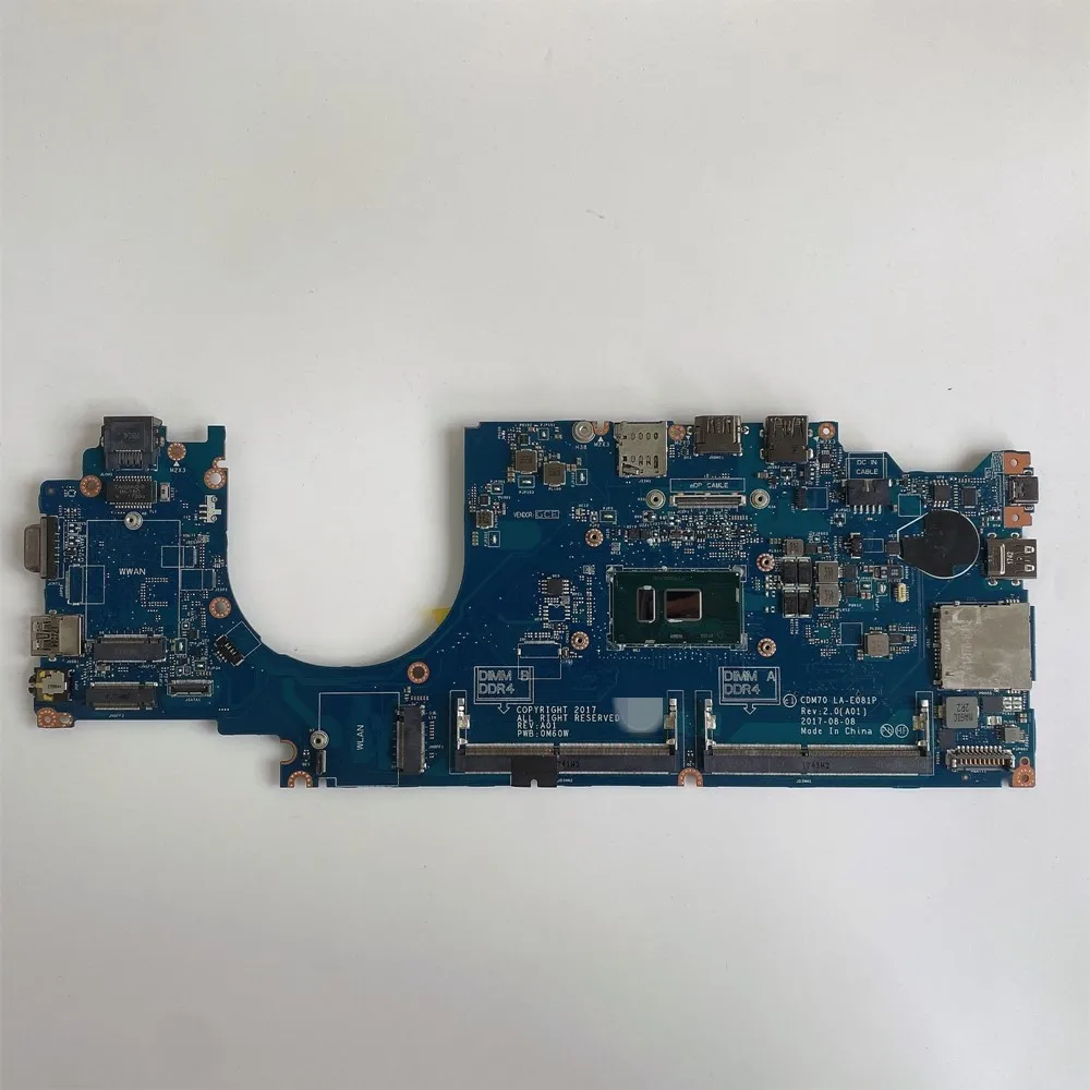 For DELL Latitude 14 E5480 5488 Laptop Motherboard CPU i3-7100U SR343 Mainboard LA-E081P 04X333 100% Test OK