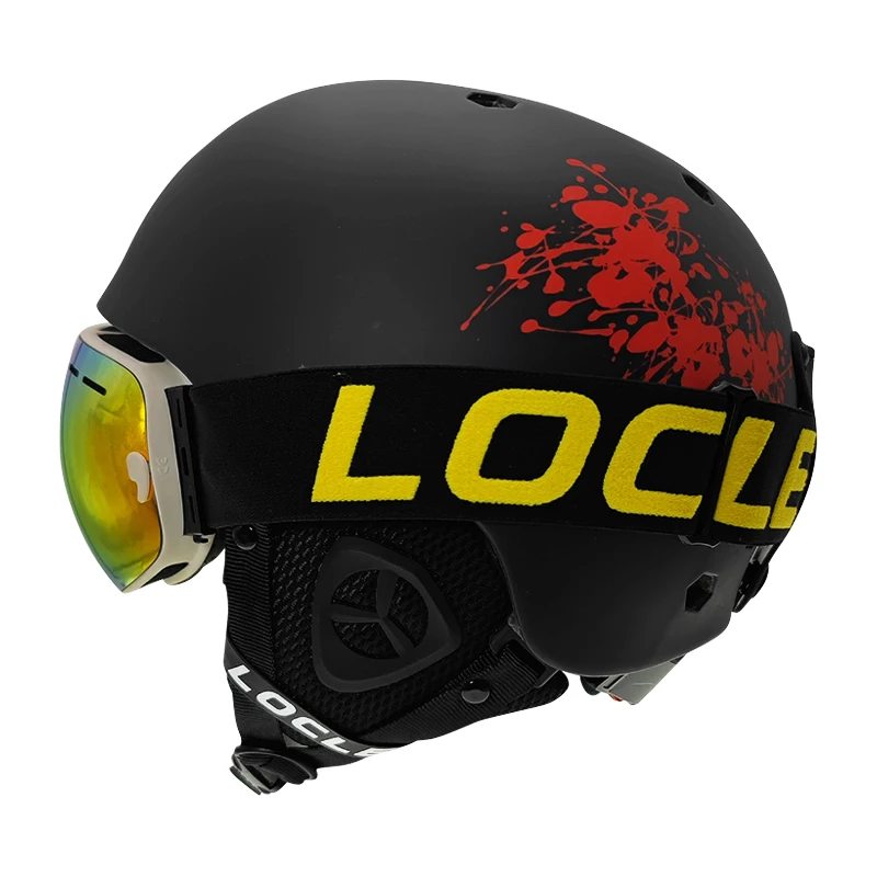 Helm Ski LOCLE Pria Wanita, helm Ski anak-anak cetakan terintegrasi, helm Skateboard, Ski, papan salju, helm sepeda motor