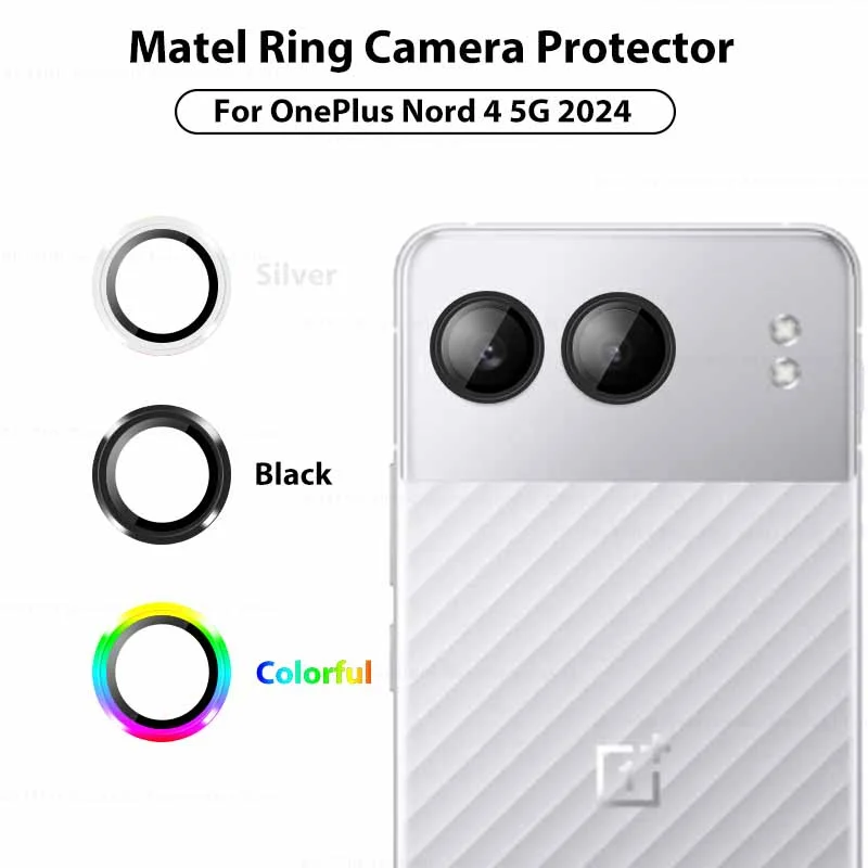 One Plus Nord4 Aluminium Alloy Lens Ring Cover For OnePlus Nord 4 6.74 inches 1+Nord4 5G 2024 3D Tempered Glass Camera Protector