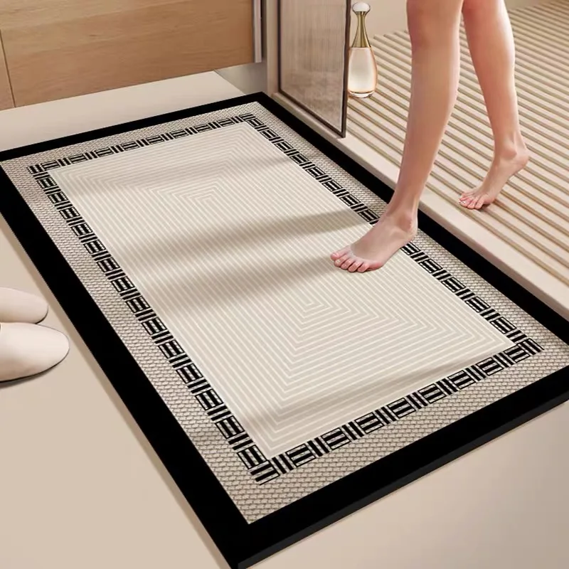 VIKAMA1PC Pure Color Simple Diatomaceous Mud Mat Toilet Door Toilet Door Mat Non-slip Absorbent Mat Home Decor