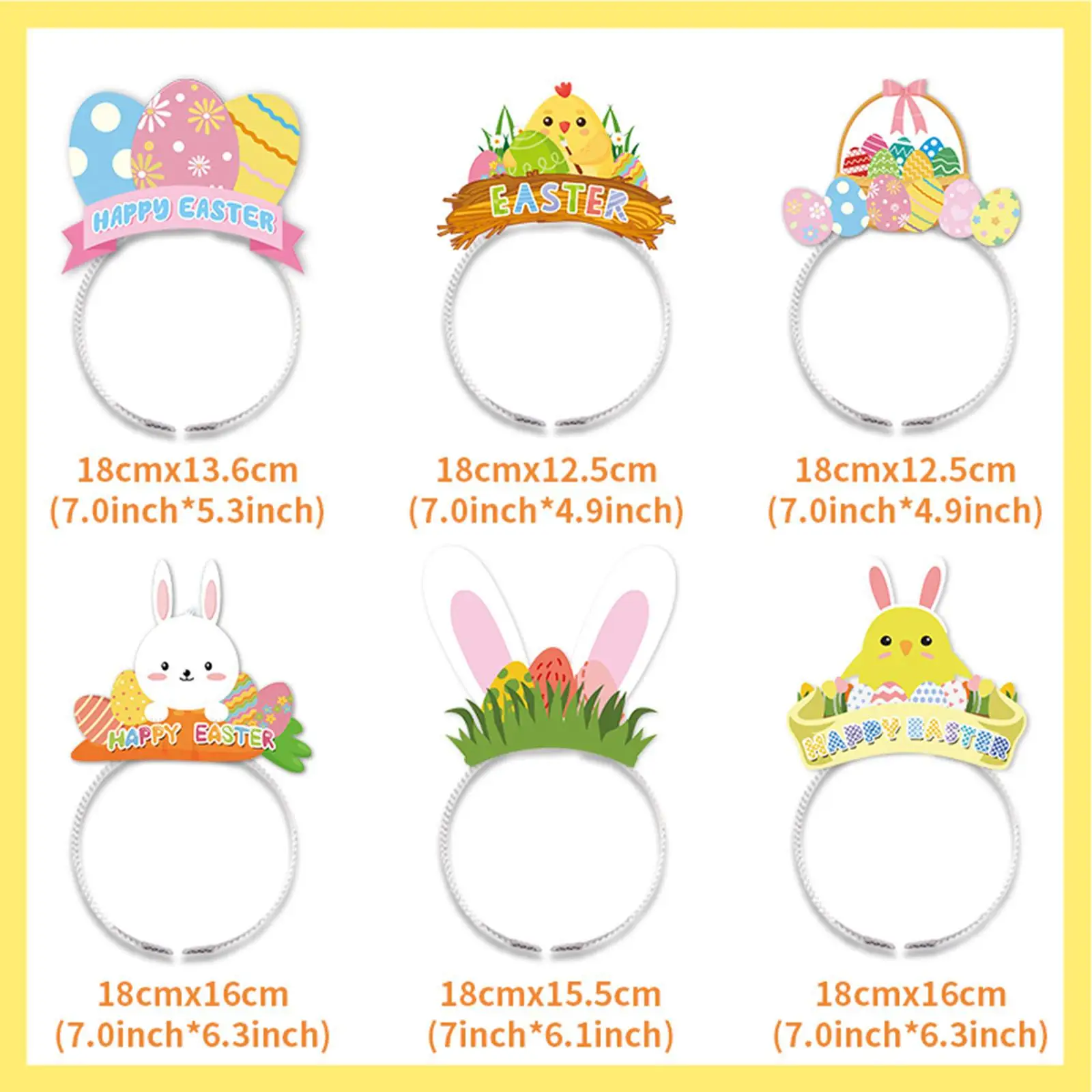 6 Pieces Easter Theme Headband Costume Accessory Decorative for Party Favors