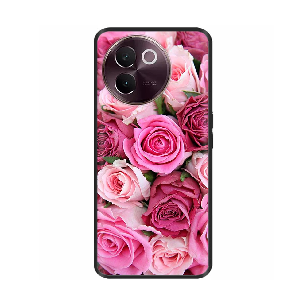 Case For Vivo V30E V2339 Back Cover Color Painted Soft TPU Silicone Black Phone Shell For VivoV30E 5G Shockproof Bumper Coque