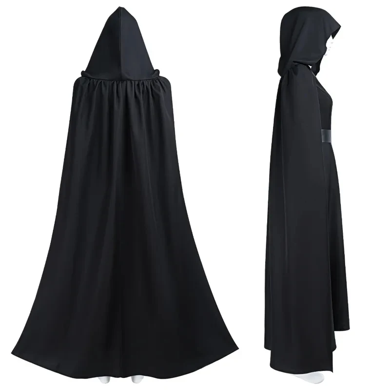 

v;7,e\6' Rey Cosplay Adult Female Space Warrior Costume Black Long Hooded Cloak Wars 9 Halloween Party Carnh;3,p\5/