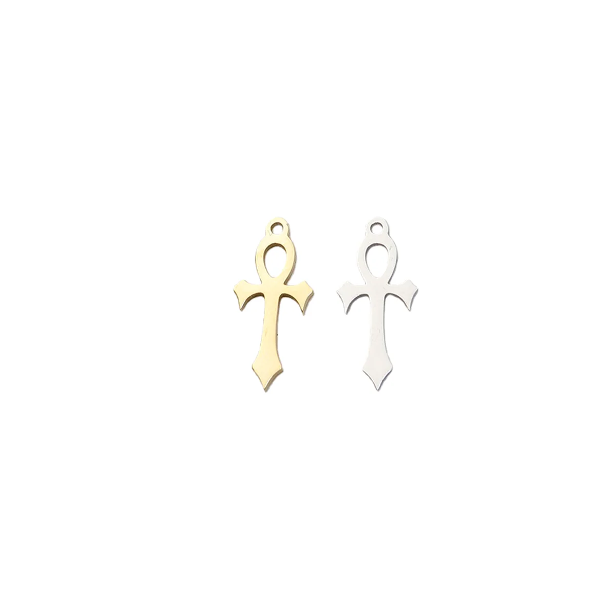 304L 10pcs Stainless Steel Cross Fashion Jewelry Accessory Charms Bracelet DIY Handcraft PVD Vacuum Plate Waterproof image 4