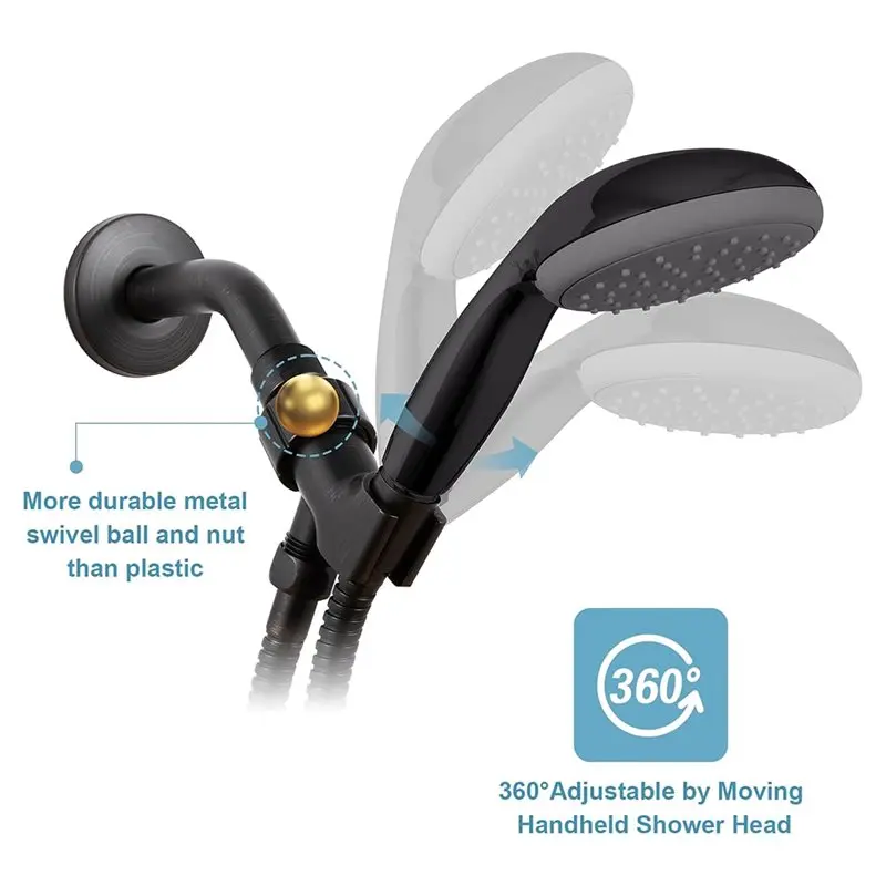 A34R& Oil Rubbed Bronze Adjustable Boom-Type Mount For Handheld Shower Head, 1/2