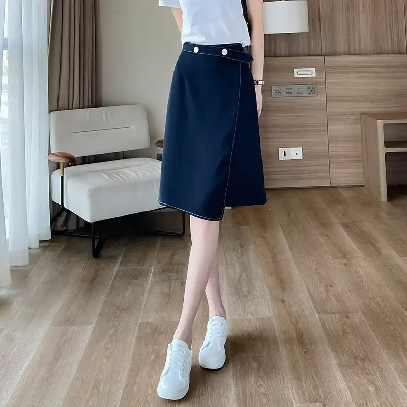 Midi Summer 2024 Korean Style Women's Skirt Female Skirts Casual Cheap Clothing Sales Aesthetic Fashion Trend High Quality V