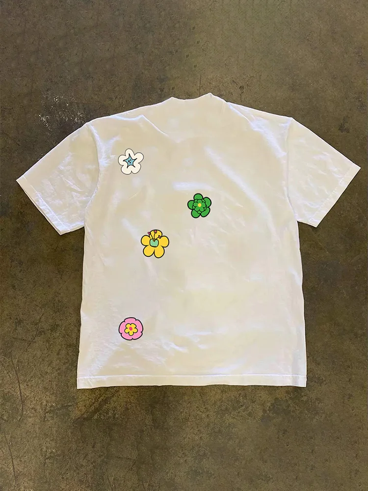 Loose Fit Cotton Short Sleeve T-Shirt Unisex Casual Comfortable Breathable Pure Cotton Double Thread T-Shirt for Summer