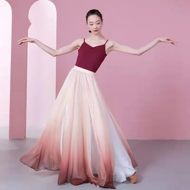 

Классический танцевальный костюм Ele, женская длинная юбка, тренировочный orm Ethereal National Sle Performance, базовый тренировочный наряд