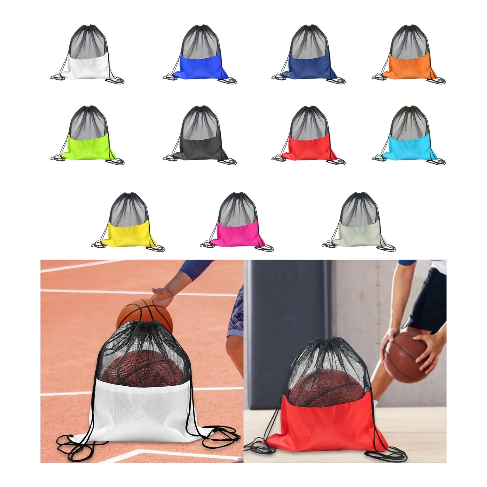 

Basketball Shoulder Bag Oxford Cloth Professional Day Pack Outdoor Drawstring Bag Drawstring Backpack for Football Travel