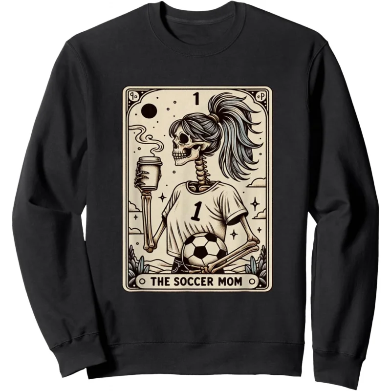 

Football Mom Tarot Retro Halloween Sports Shirt Men's and Women's Long Sleeve Black