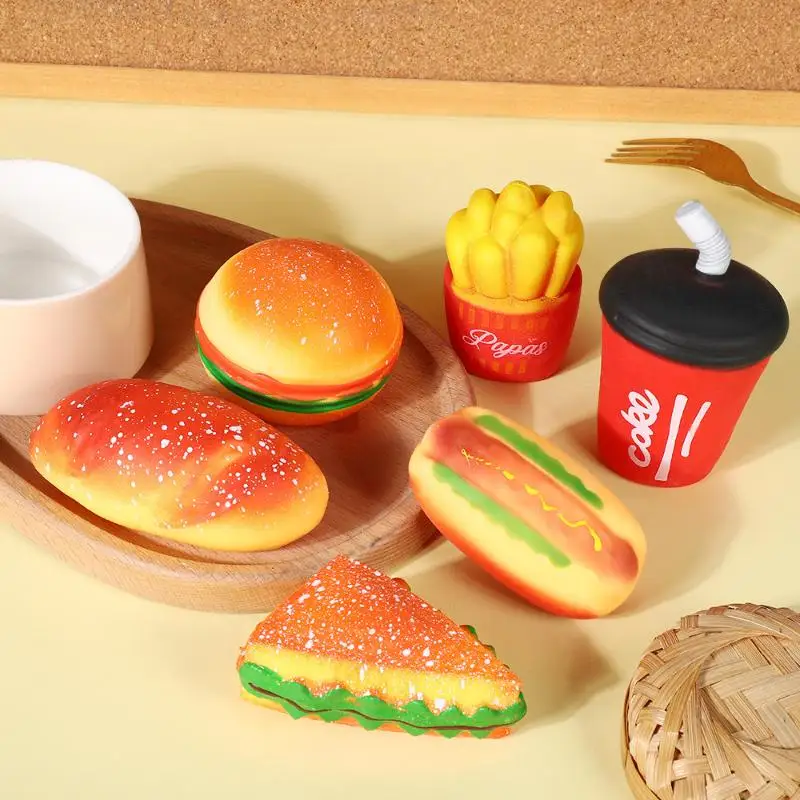 a 1/5Pcs Release Decompression Squeezing Simulation Coke Hamburgers Slow Rebound Toy TPR Stress Relief Toys Birthday Gift