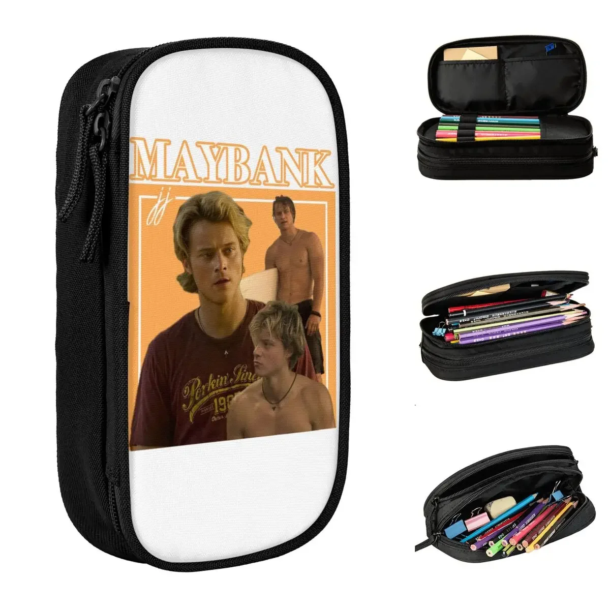 

Classic Outerbanks JJ Maybank Retro Pencil Case Pencilcases Pen Holder Big Capacity Bags School Supplies Cosmetic Stationery