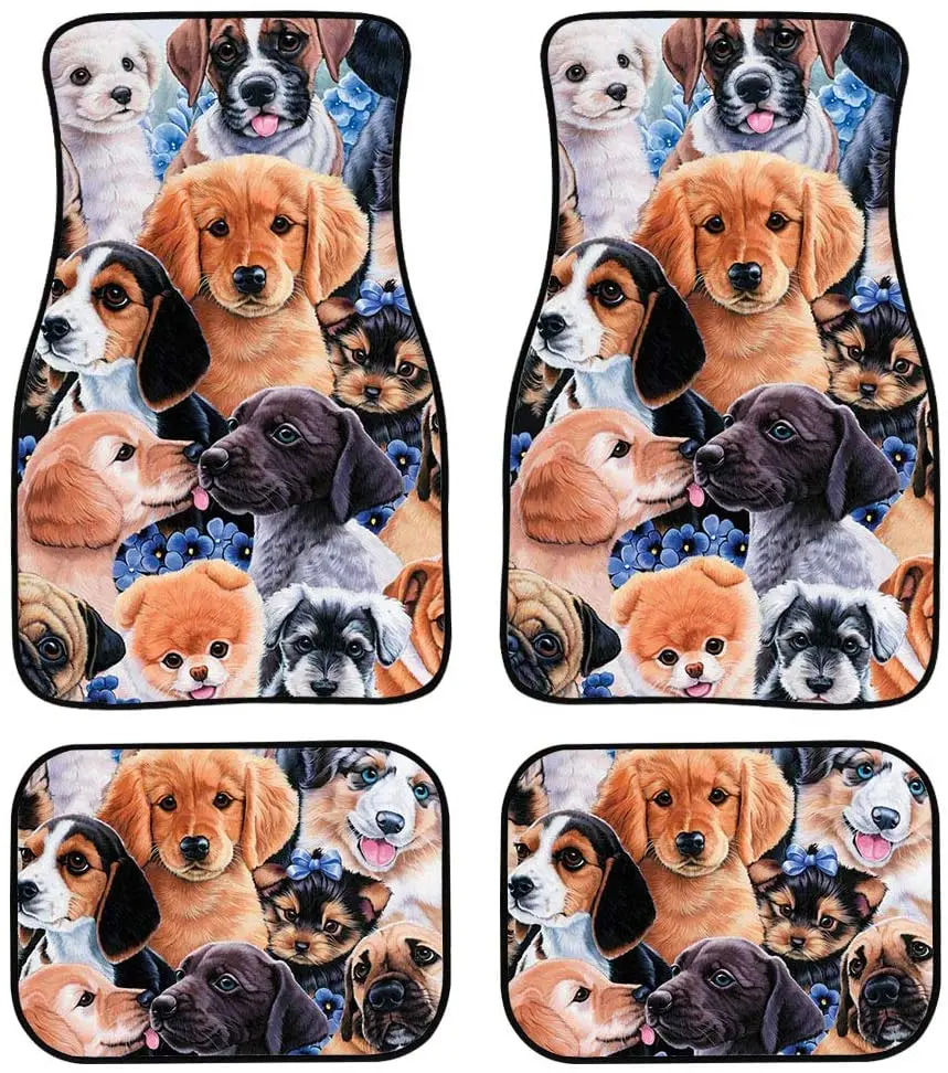 

chaqlin Customized Floor Car Mat Pet Dog Universal Fit Car Floor Mats Soft Fit for SUV,Vans,sedans, Trucks,Set of 4