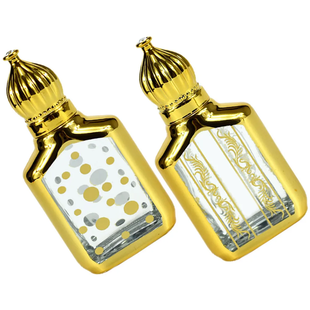 

2Pcs Essential Oil Roller Bottle 15Ml Empty Perfume Container Bronzing Glass Refillable Travel Oil Bottle Roll on Portable Aroma