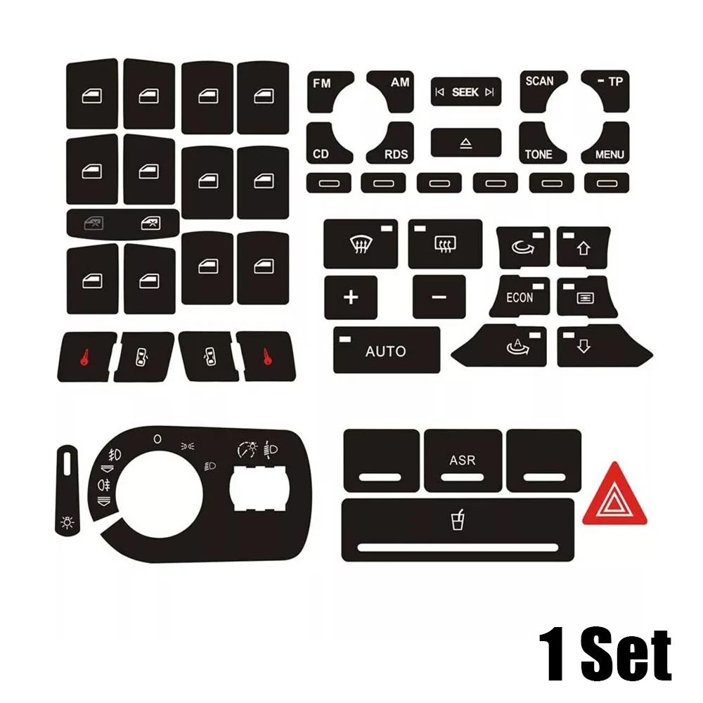Auto Worn Knob Switch Interior Decals Car Radio Headlight Button Repair Stickers Car Interior Decor Sticker for Audi A3 8P 04-08