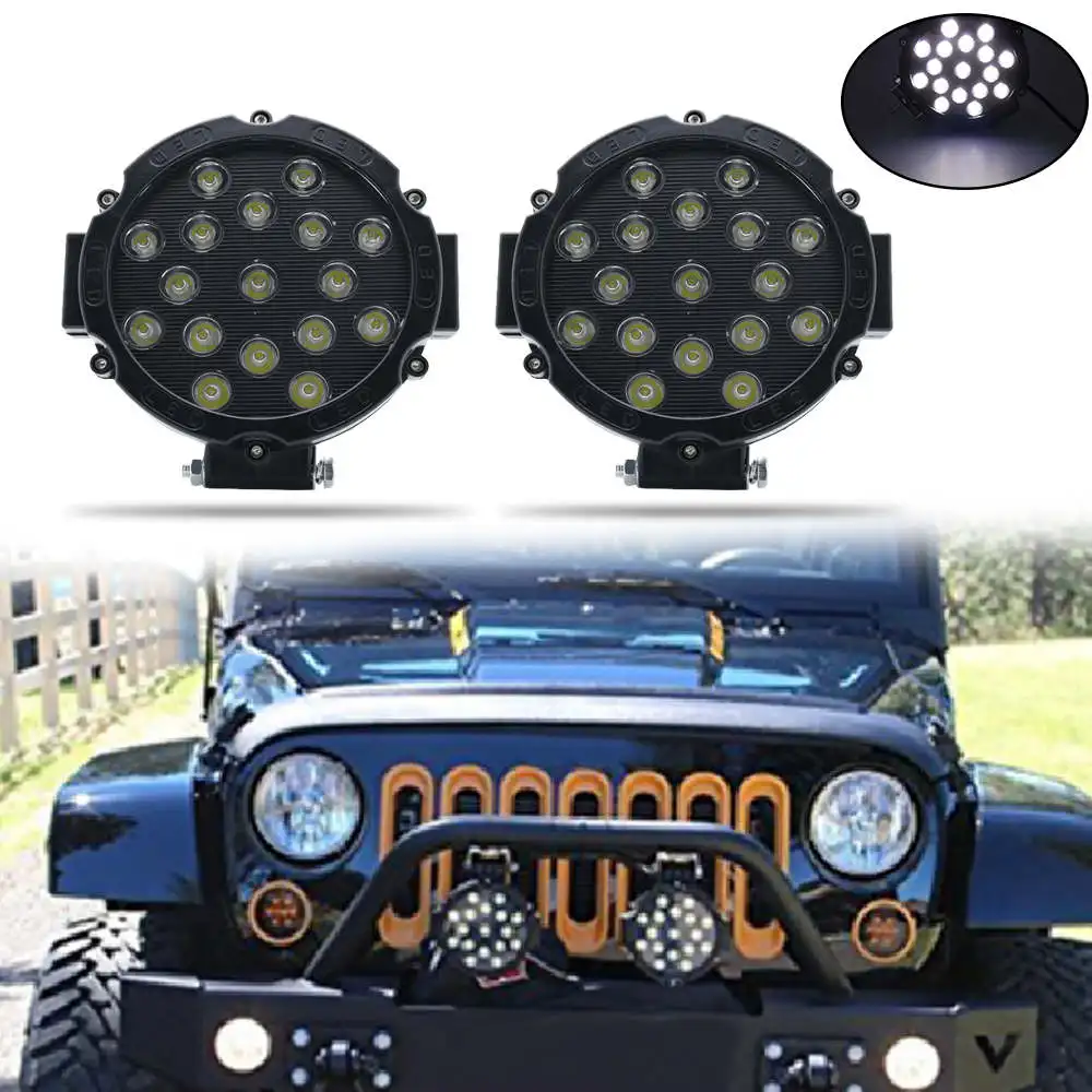 Pop 6.3 Inch 51W Car Round LED Work Light 12V High Power Spot Light For 4x4 Offroad Truck Tractor ATV SUV Driving LED Lamp