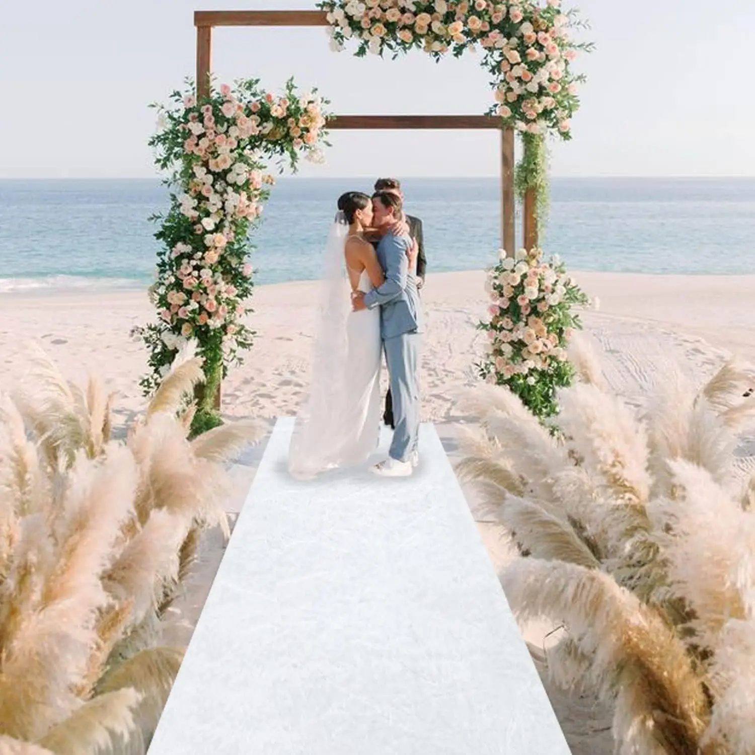 White Running Track, Graduation Party Carpet, Anti Slip Wedding, Indoor and Outdoor Corridor White Carpet - view 3