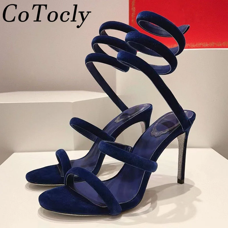 

Sexy High Heels Sandals Woman Ankle Snake Twine Around Runway Party Shoes Female Summer Thin Heels Gladiator Sandals Women