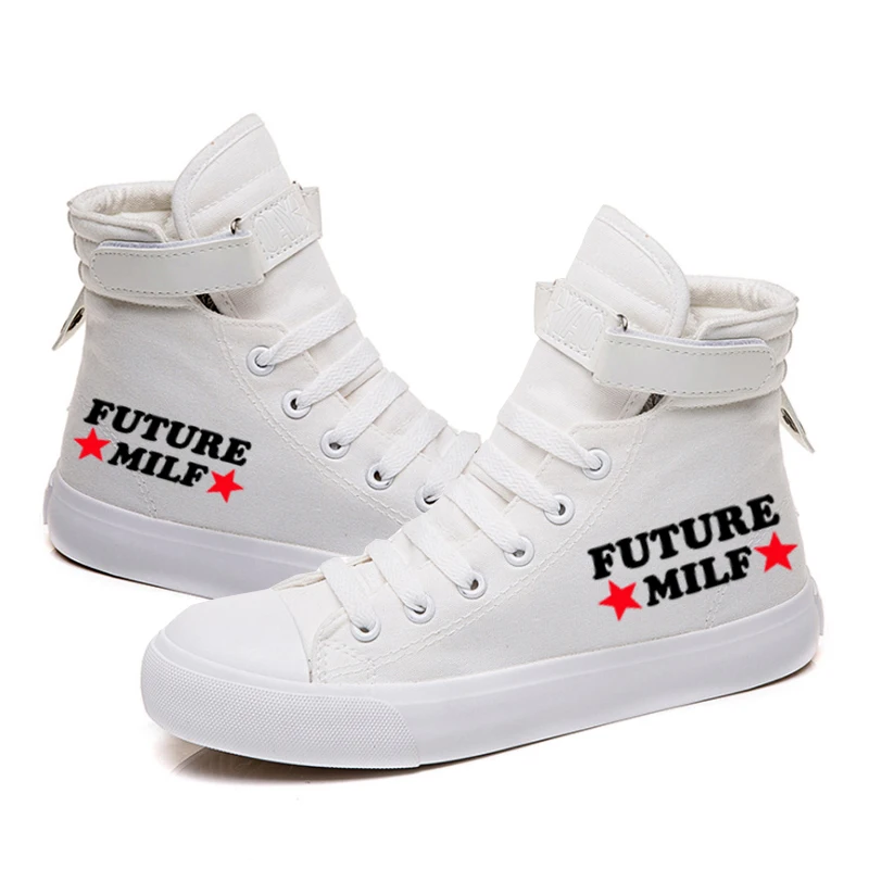 Future Milf Star Women Casual Shoes Letter Graphic New High Top Shoe Students Harajuku Sneakers Men Soft Shoes Print Streetwear