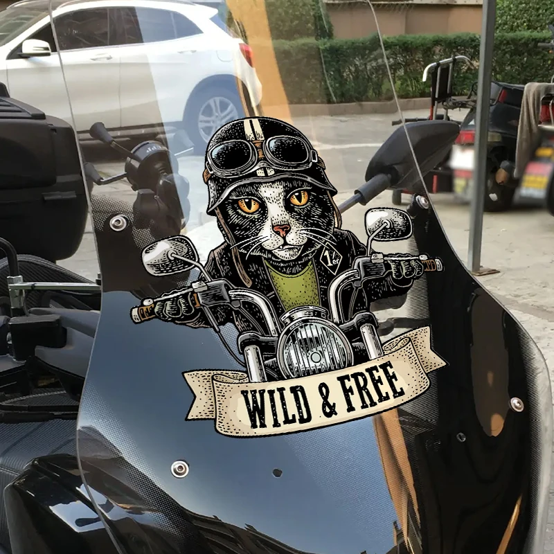 Cat Rider Cat Stickers Funny Motorcycle Body Styling Decoration Reflective Non Fading Decals for Kawasaki NINJA H2R Z800 Z1000
