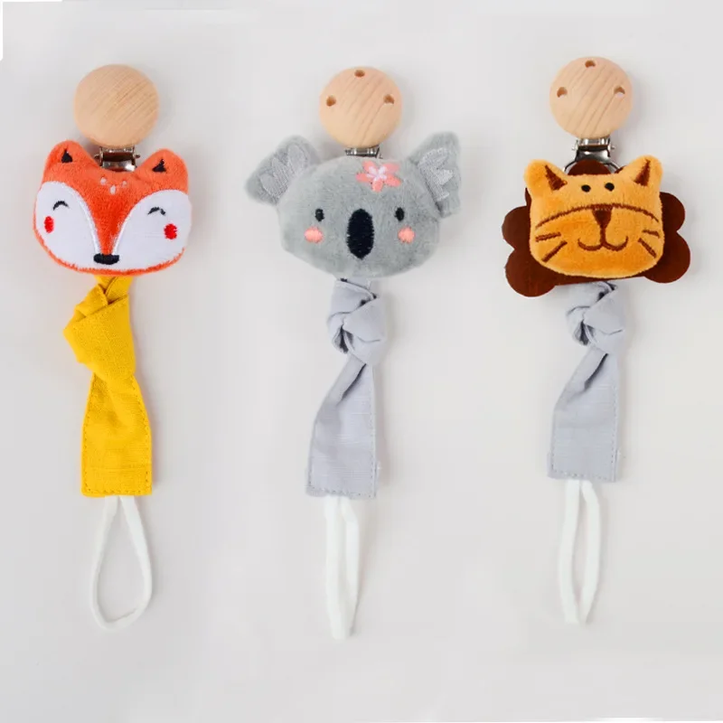 Cartoon Newrbon Pacifier Clip Chain Kawaii Animal Bowknot Nipple Pacifier Clip for Baby Boy Girl Soft Toys Pacifiers Leashes