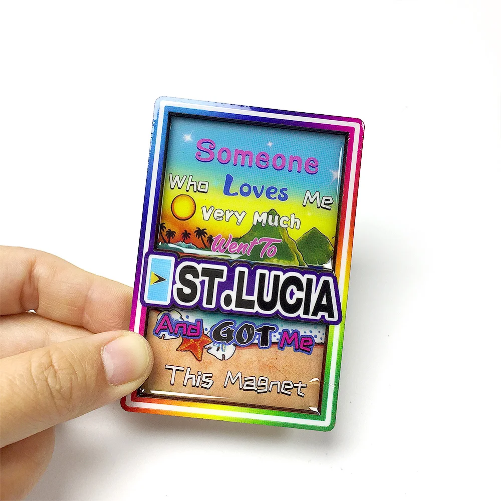 

St. Lucia 3D Resin Decorative Fridge Magnet - Cute & Strong, Perfect for Home & Room Decor