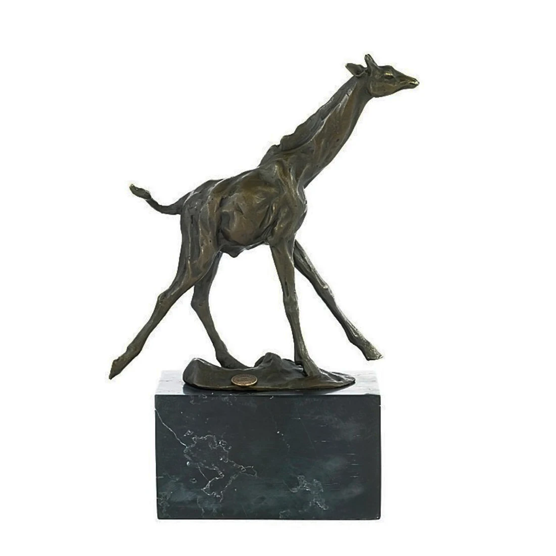

Bronze Little Giraffe Statue Sculpture Hot Cast Wildlife Animal Figurine Art Home Ornament Gift