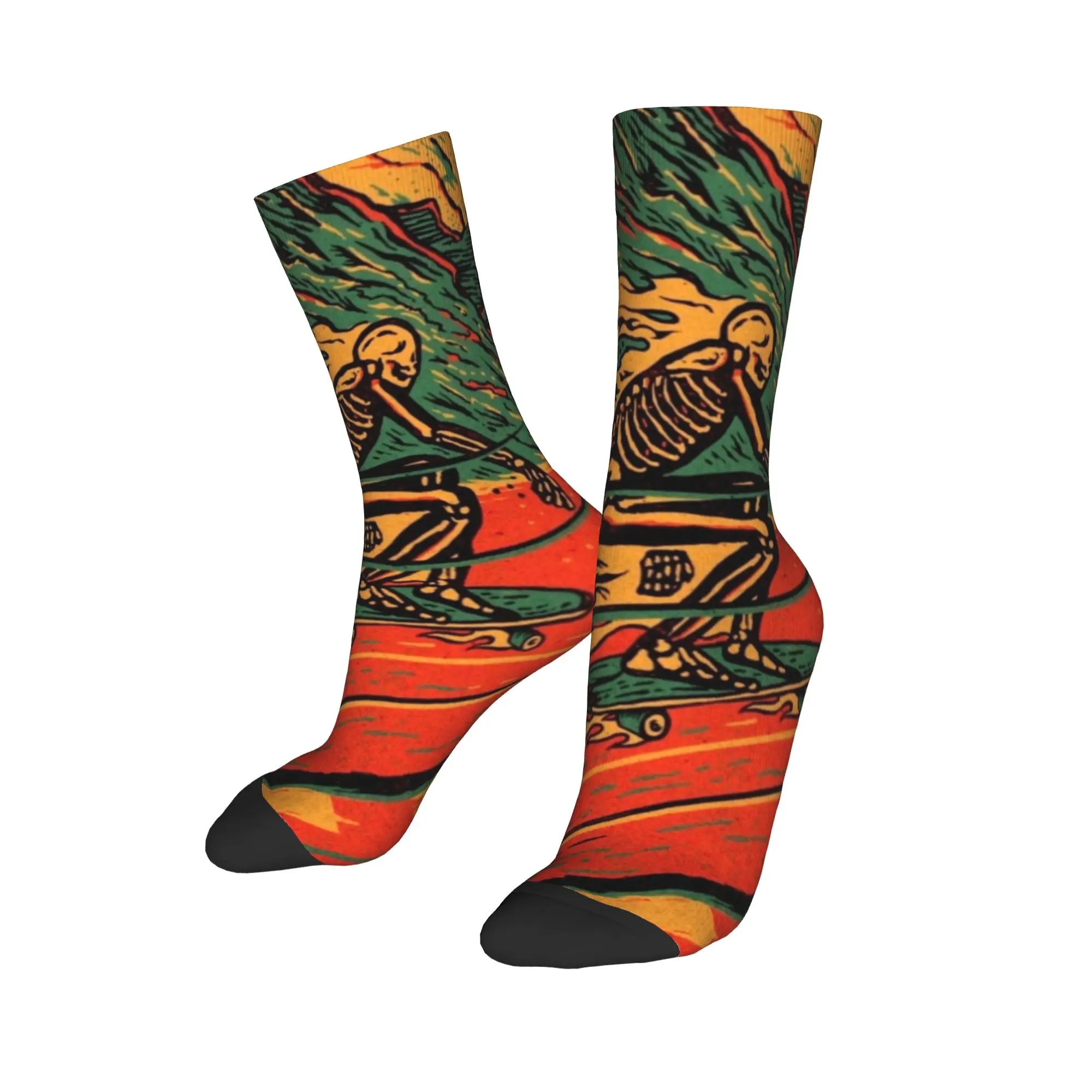 Retro Highway Rider Socks  Anti Skid Stockings Men Medium Soft Cycling Socks Autumn Harajuku Design Socks