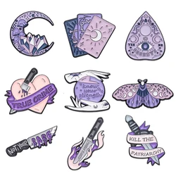 Purple Witch Magic Bottle Enamel Pin Cartoon Dream Love Potion Brooch Shirt Clothes Lapel Badge Accessories Animal Butterfly Pin