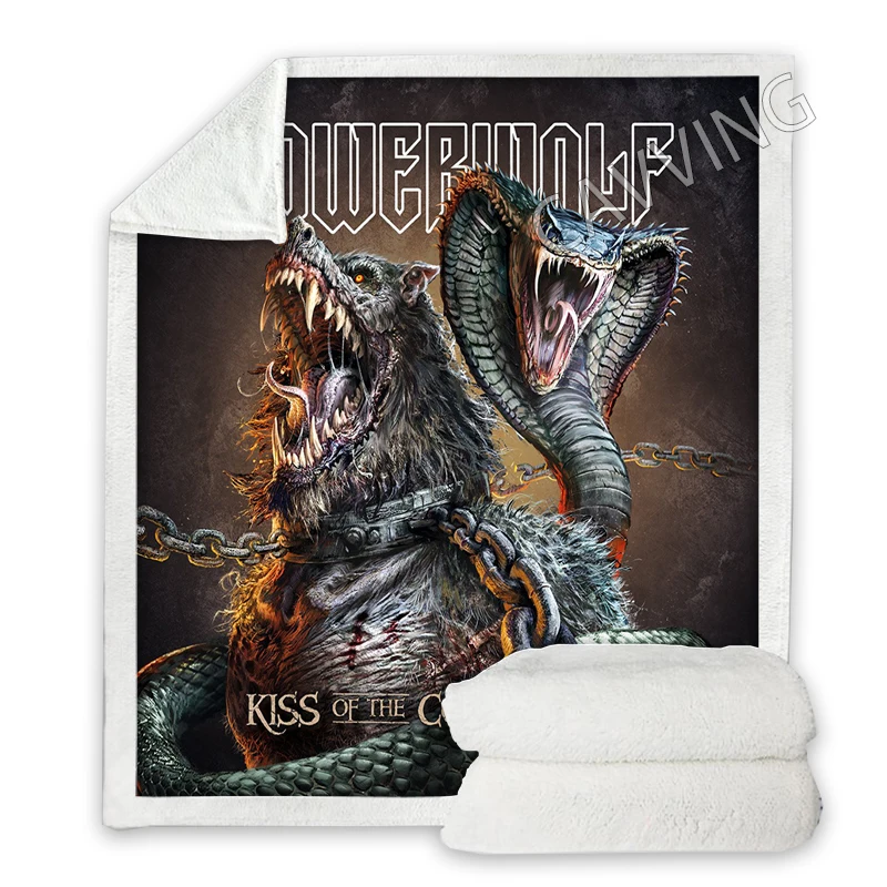 

Powerwolf Rock 3D Printed Sherpa Blanket Rectangle Blanket Textiles Fleece Wearable Blanket Throw Blanket Home Decor H02