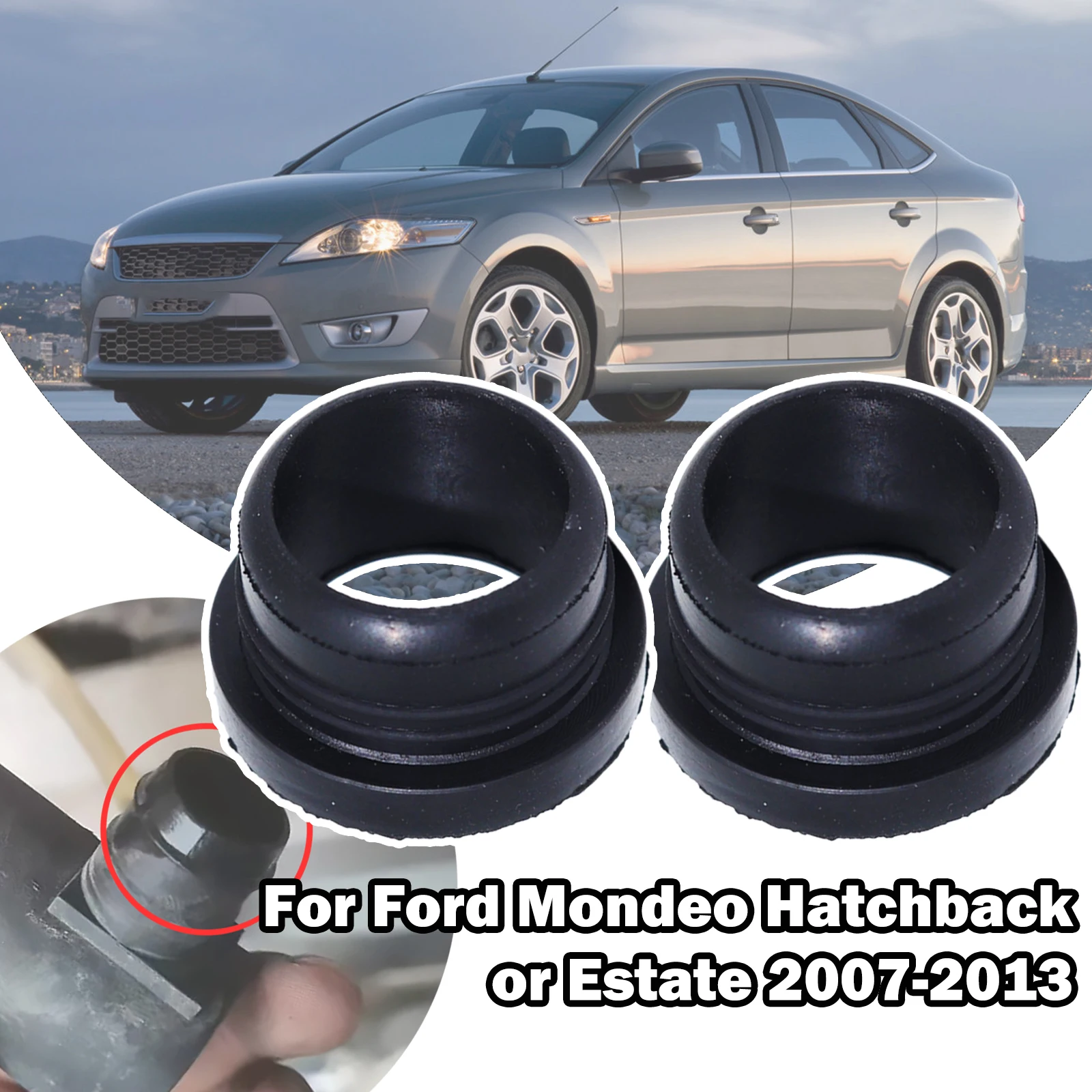 

2pcs For Ford Mondeo Hatchback or Estate 2007-2013 Washer Pump Grommets Seal Gasket Windshield Reservoir Bottle Leaking Repair