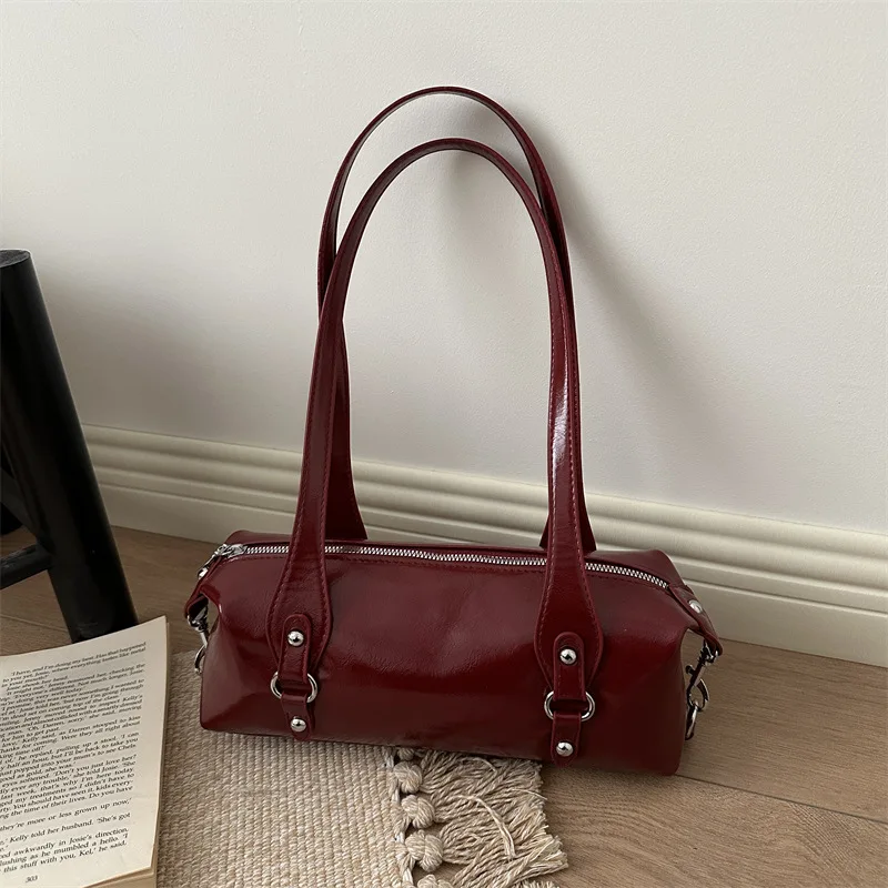 

Винтажные однотонные женские сумки через плечо/на подмышку, универсальные текстурированные дамские сумки из искусственной кожи, простые портативные женские сумки-подушки, тоуты