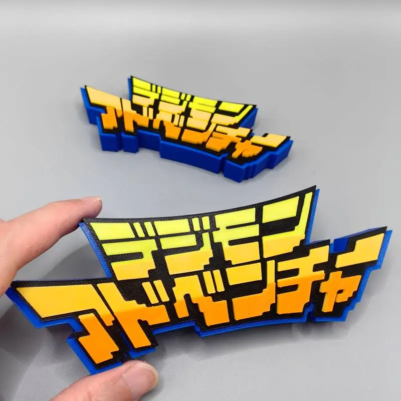 

Anime Digimon Logo 3D Font Stand-up Logo Model PLA Greymon Tamer Taichi Kamiya Figure Ornament Cosplay Exhibition Decoration Toy