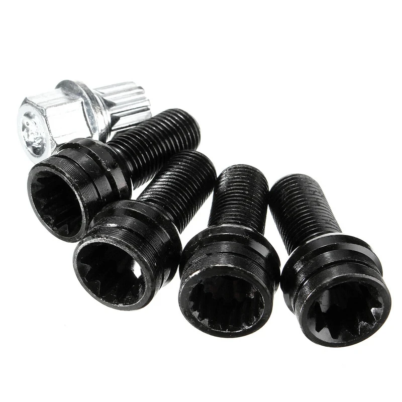 5pcs Locking Wheel Nuts Bolts Sets (4+1) Security Key For VW AUDI A3 A4 A5 Bora M14x1.5 8D0601139F