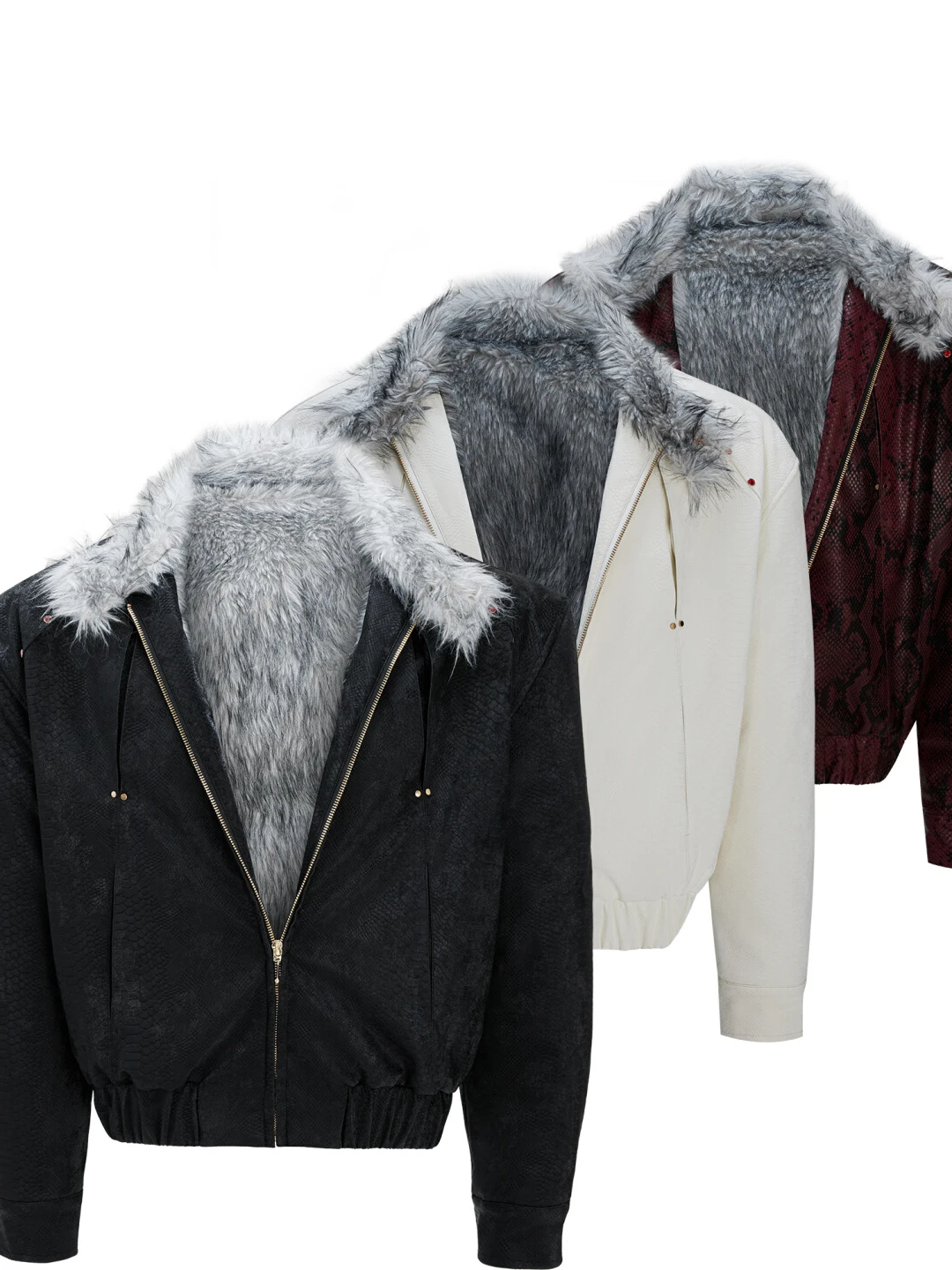 

Men's Winter Jaet Fce Lined Cotton Coat Heavy Du Wolf King Mountain Eagle American Retro Design Casual Long Sve