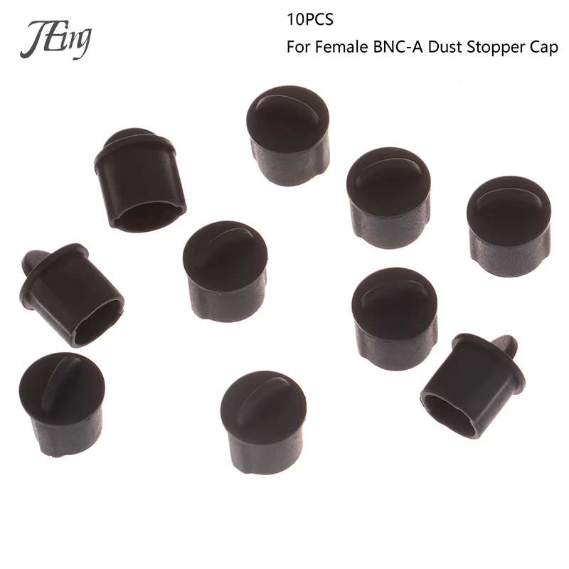 Uxcell 10pcs Silicone BNC Anti-Dust Stopper Cap Cover for Female Jack Black Inside Install Dia 9.5 mm - 11 mm