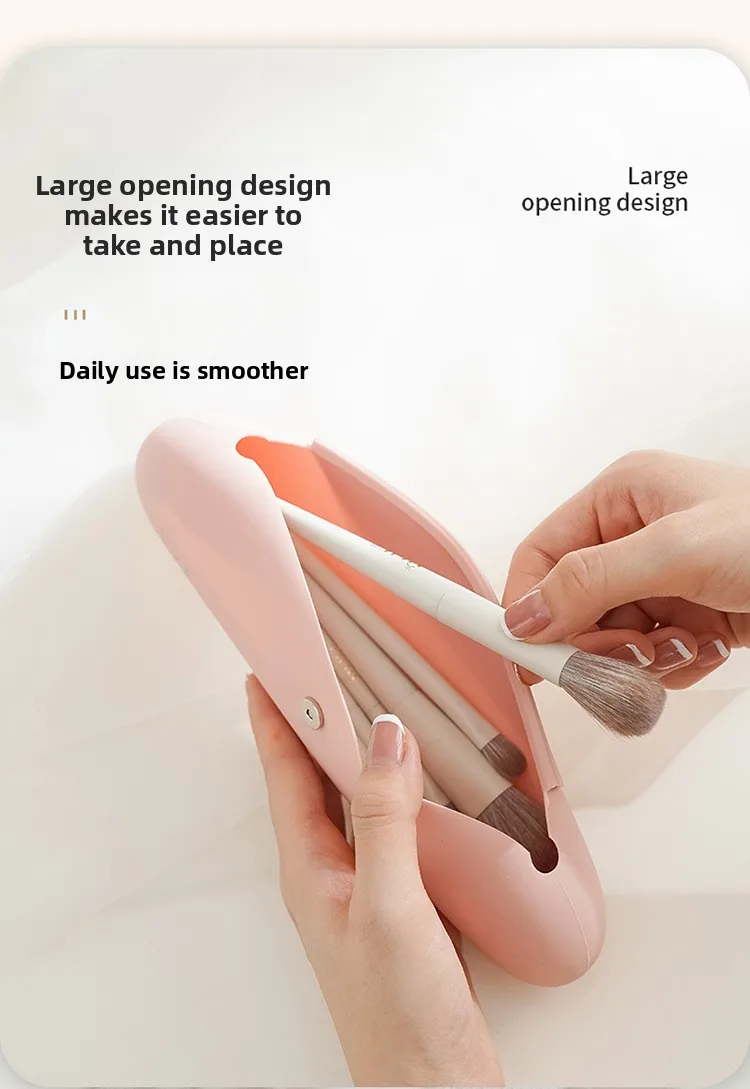 Reismake-upborstelhouder Siliconen cosmetische penselen Tas Make-up sponskoffer Draagbare waterdichte make-uptools voor dames Meisjes