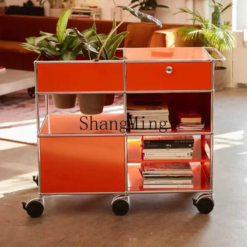 

HJ medieval style modular cabinet stainless steel storage rack removable side table