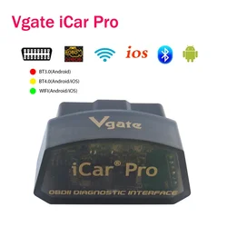 Vgate iCar Pro elm327 V2.3 OBD 2 OBD2 skaner diagnostyczny samochodowy WIFI Bluetooth 4.0 dla IOS skaner ODB2 PK wiąz 327 V1 5