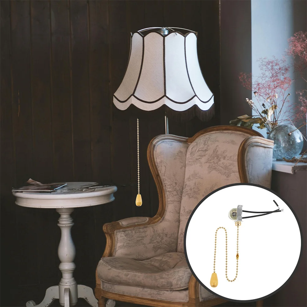 

2Pcs Iron Pull Chain Switch Replacement Kit for Ceiling Fan Light Lamp Cord Decorative Extension Lamp Fan Light Switches