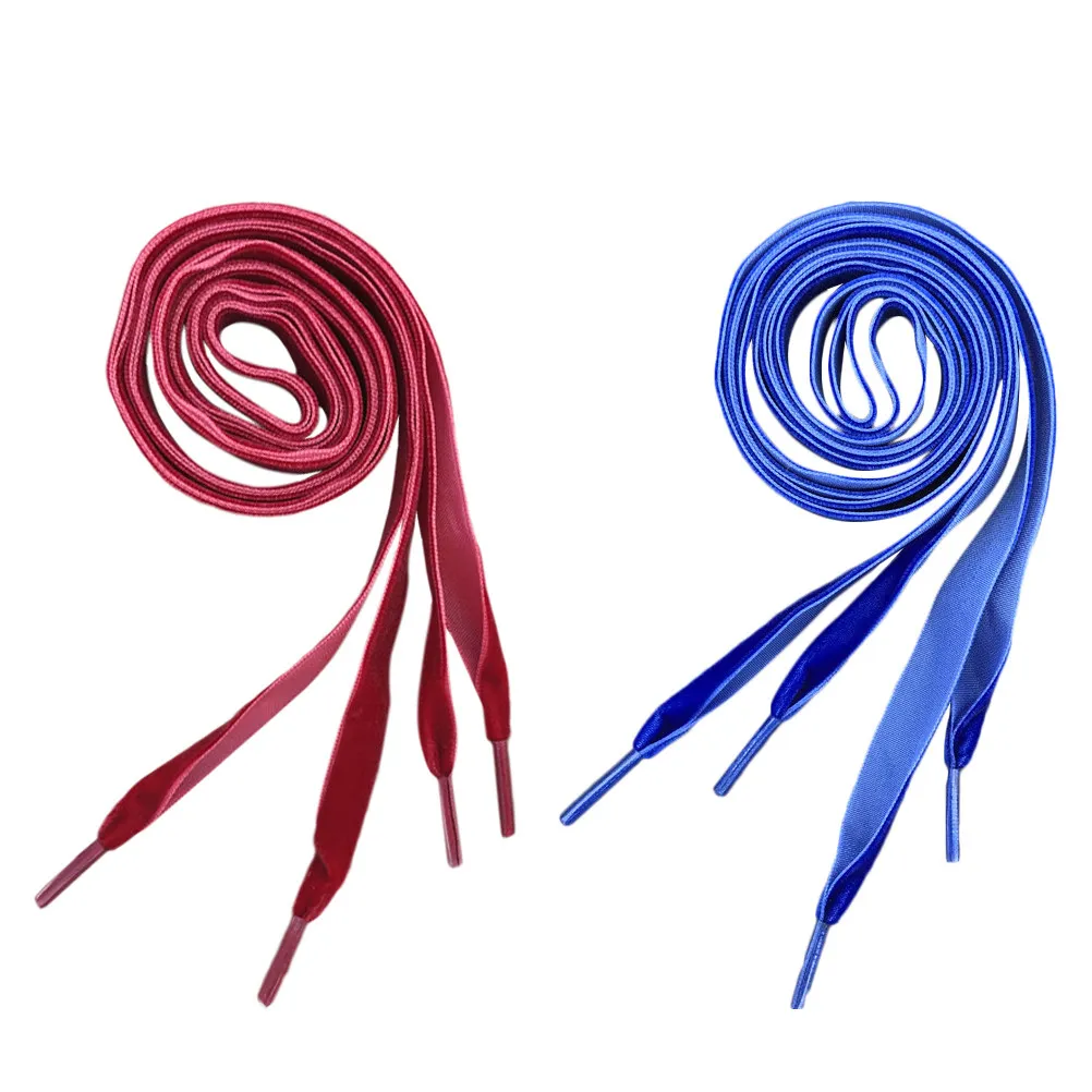 2Pairs Silk Shoelaces Premium Wide Flat Ribbon Style Perfect for Boots Sneakers Loafers Slip-Ons Bright Colorful 100Cm