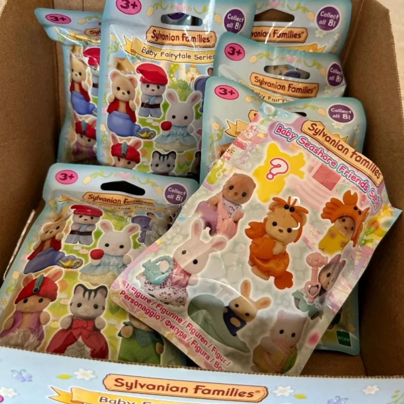 Mini Anime Forest Family Figure, Presentes de aniversário fofos para crianças, Brinquedos genuínos, Saco de sorte da família floresta, Vestir, bebê, Quente