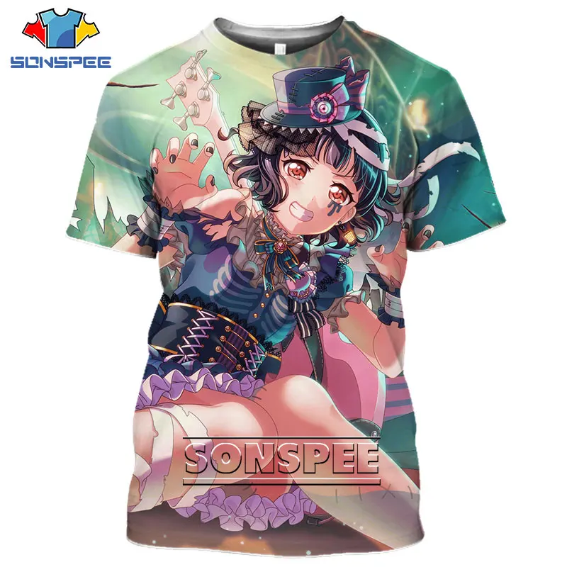 SONSPEE 3D Print Anime Sexy Loli Girl Love Live Tshirt Harajuku Homme Game Tshirt Men Women Cosplay Summer Fashion Short Sleeves