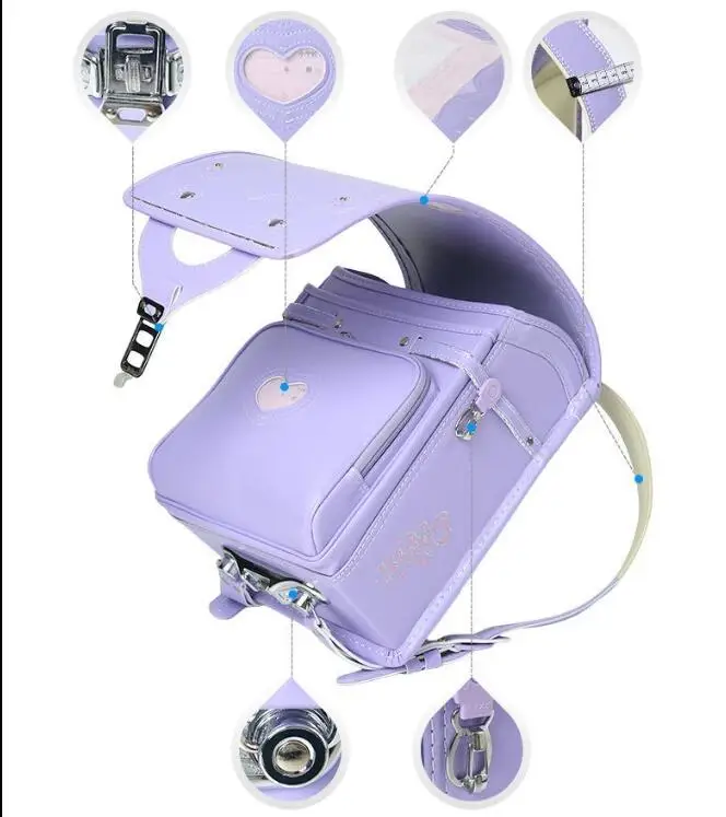 Японский Школьный ранец для учеников начальной школы, рюкзак на плечо для защиты позвоночника для девочек 3-6 классов, школьная сумка из