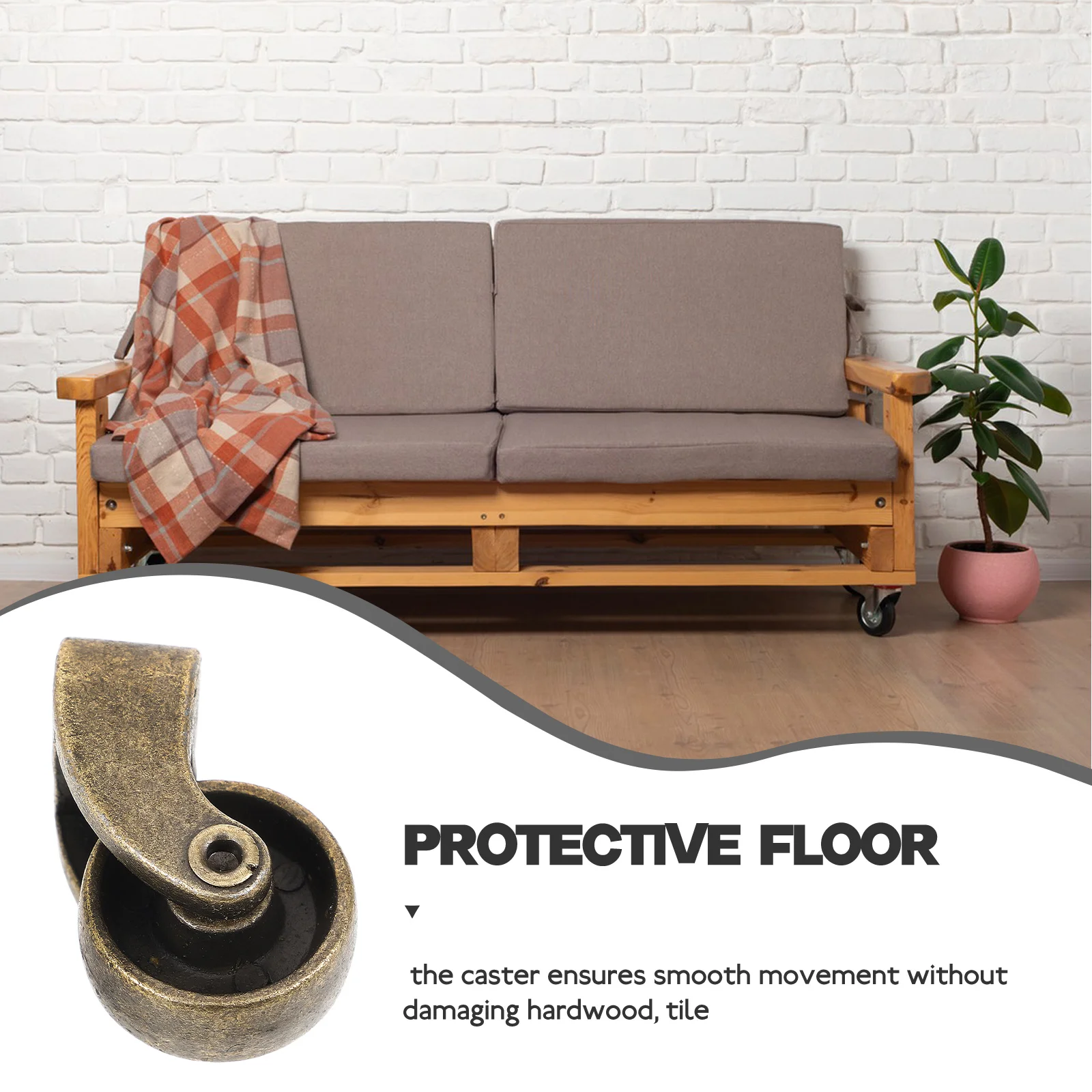 

Universal 532 Copper Castor Wheel Replacement for Sofa Furniture Legs Wear Resistant Smooth Rolling Caster Mini Wheel