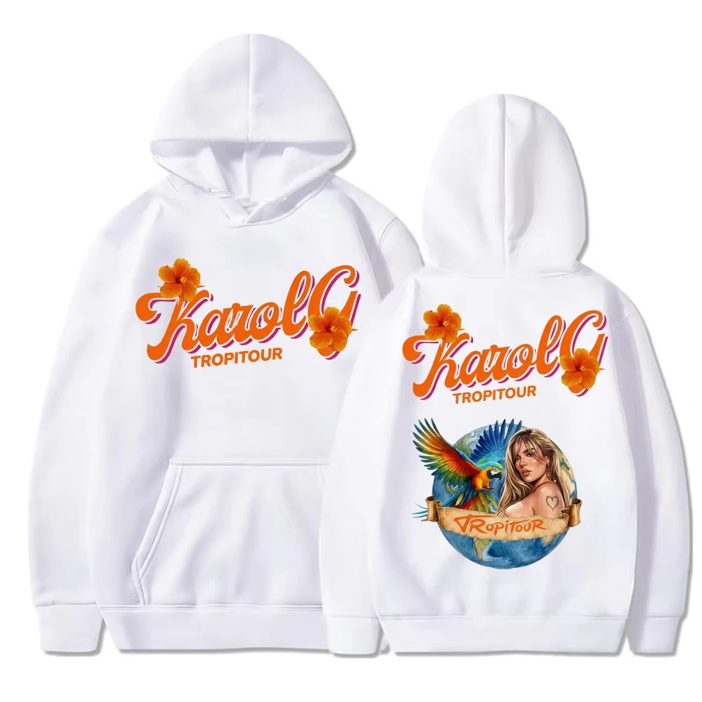 Karol G Tropicoqueta Tour Album 2026 Print Hoodies Men Women Fashion Music Y2k Long Sleeve Oversized Fleece Pullover Streetwear