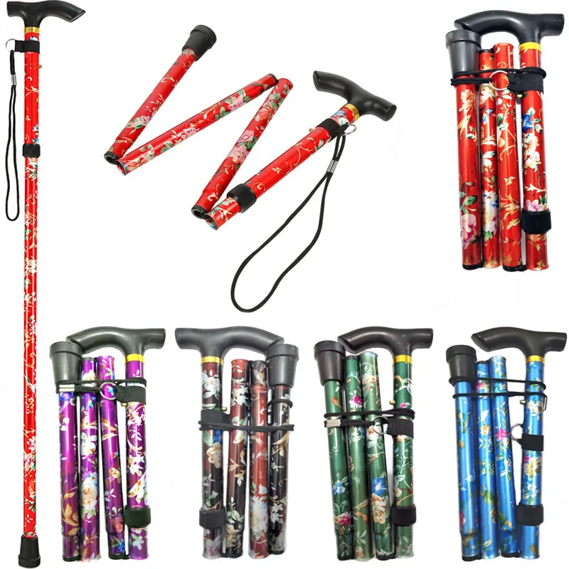 ไม้เท้าพับได้ยืดหดได้สำหรับผู้ชายและผู้หญิงไม้เท้าเดินป่าพับได้ไม้เท้าเดินป่าปรับได้กลางแจ้ง5ส่วน