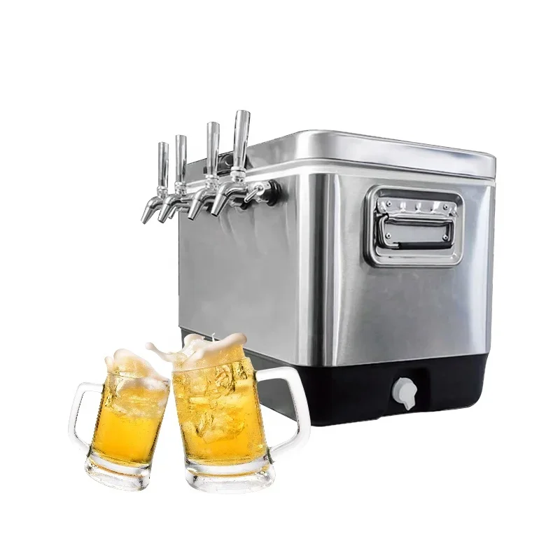 

Hot 50L With 4 Faucets for Outdoor Mobility Campsites Cooler Box Portable Beer Dispenser Jockey Box