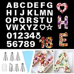 DIY Letter Stencils For Cake Templates Alphabet Number Heart Drill Star Molds Baking Pastry And Bakery Birthday Wedding Tools