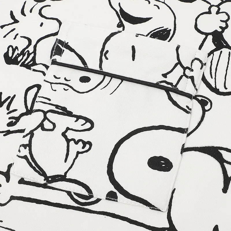 بيجامة سنوبي للسيدات للربيع والخريف بأكمام طويلة، بدلة كارديجان، ملابس منزلية، ملابس نوم كرتونية لطيفة، ثوب نوم